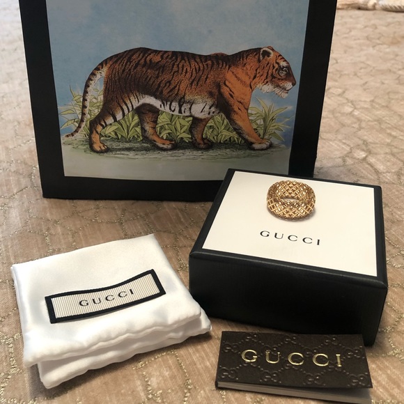 Gucci Jewelry - Authentic Gucci 18K gold ring with box and bag!